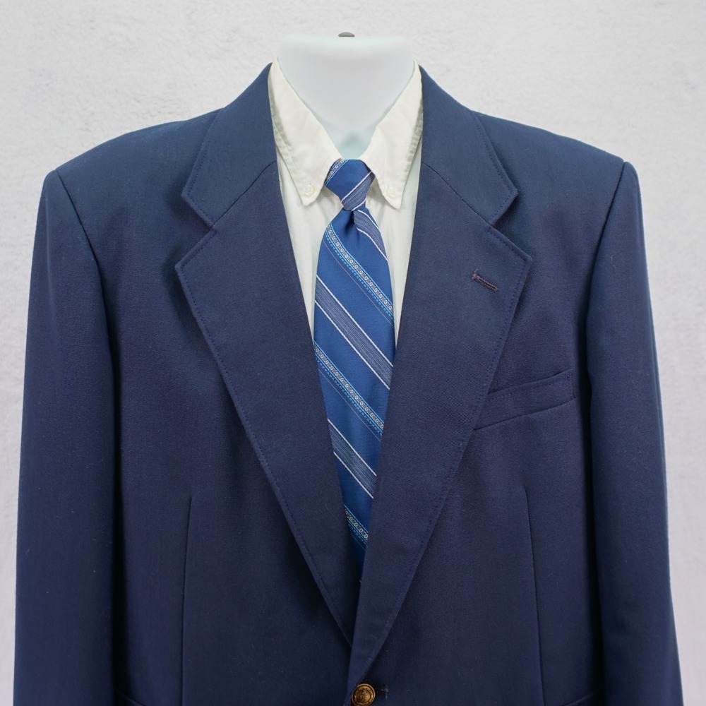 Savile Row Blue Wool 2 Gold Button Blazer 40R / Slim Fit‎ 42R
